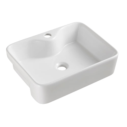 Lavabo in ceramica semincasso senza troppo pieno BathCore - 48x37 cm