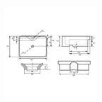 Lavabo in ceramica semincasso senza troppo pieno BathCore - 48x37 cm