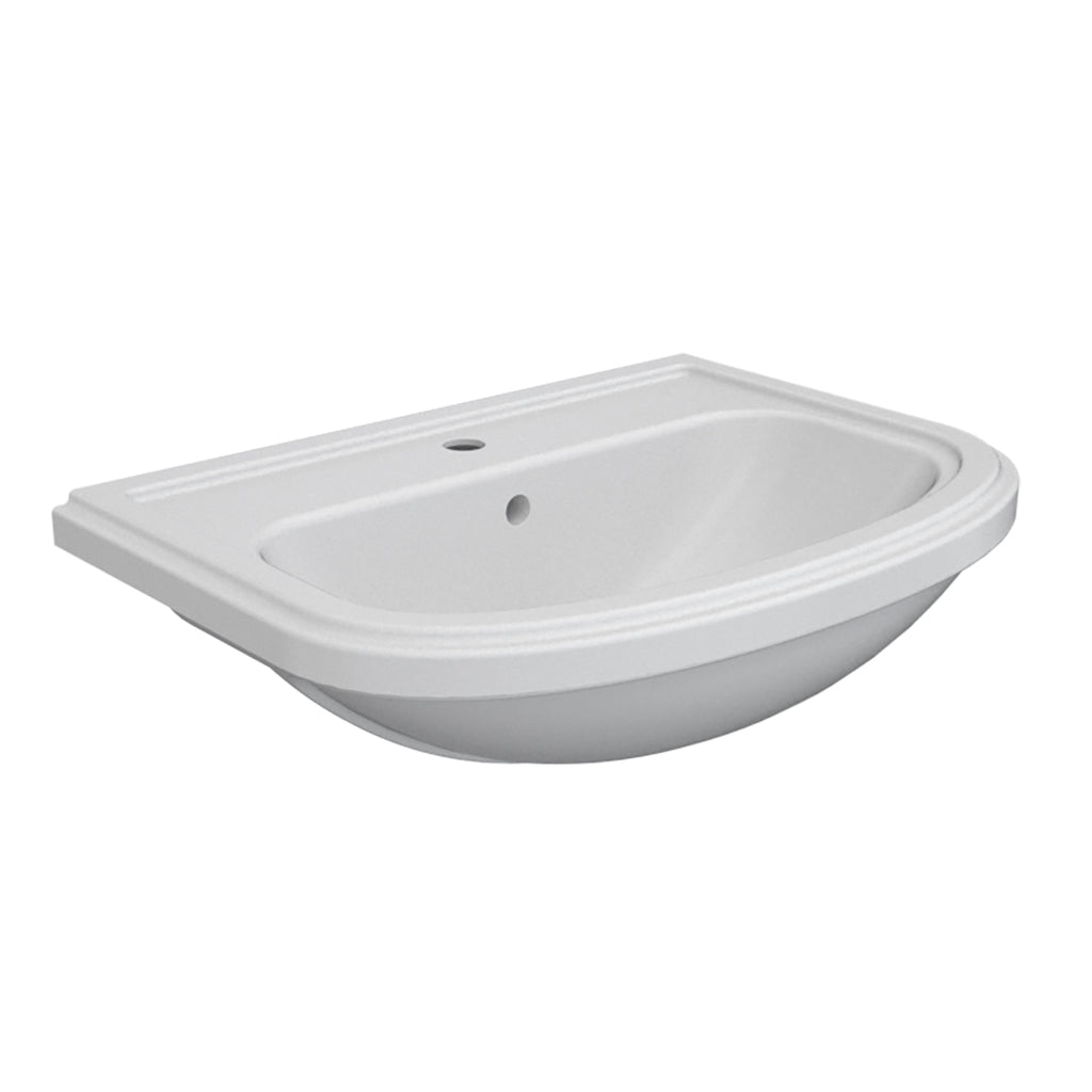 Lavabo in ceramica semincasso con troppo pieno BathCore - 56x48 cm