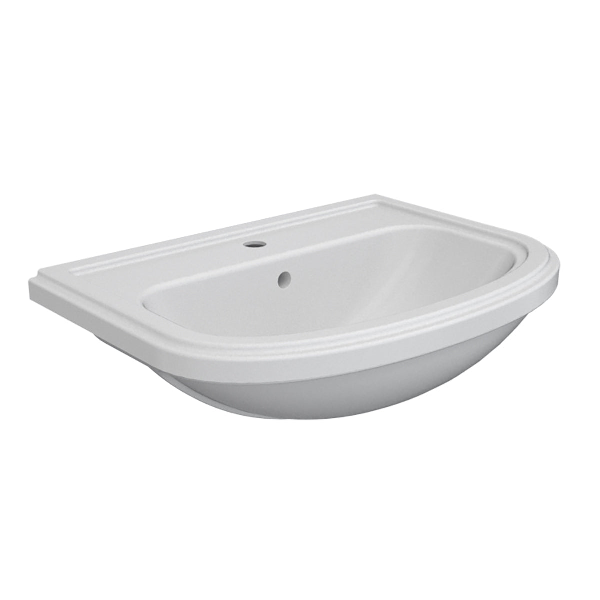 Lavabo in ceramica semincasso con troppo pieno BathCore - 56x48 cm