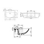 Lavabo in ceramica semincasso con troppo pieno BathCore - 65x46 cm
