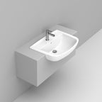 Lavabo in ceramica semincasso con troppo pieno BathCore - 65x46 cm