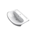Lavabo in ceramica semincasso con troppo pieno BathCore - 64x47 cm
