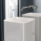 Lavabo freestanding quadrato BathCore modello Petit diametro 36 cm - Bianco lucido