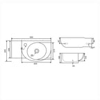 Lavabo a parete BathCore in ceramica bianca - 63x28