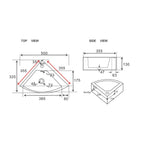 Lavabo ad angolo BathCore in ceramica - 50x32 cm