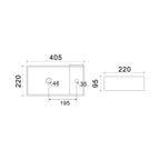 Lavabo da appoggio rettangolare BathCore senza troppo pieno - 40