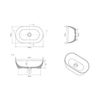 Lavabo da appoggio ovale alto BathCore senza troppo pieno - 50x30 cm