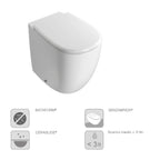 Vaso filo parete senza brida Globo serie Daily 53x35xH43 cm - Bianco Lucido