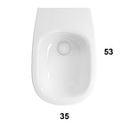 Sanitari filo parete senza brida Globo serie Daily 53x35xH43 cm con copriwater incluso - Bianco Lucido