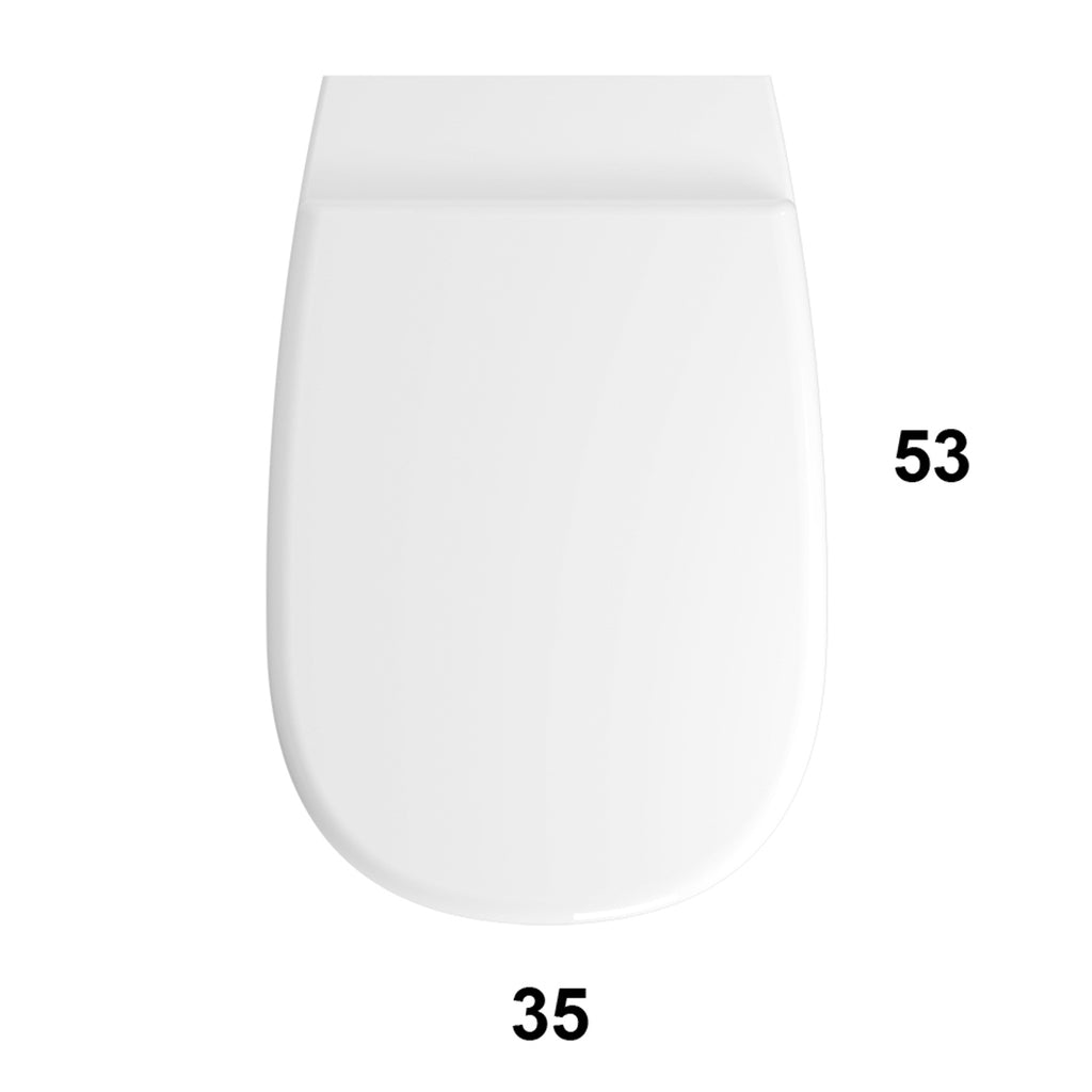 Sanitari filo parete senza brida Globo serie Daily 53x35xH43 cm con copriwater incluso - Bianco Lucido