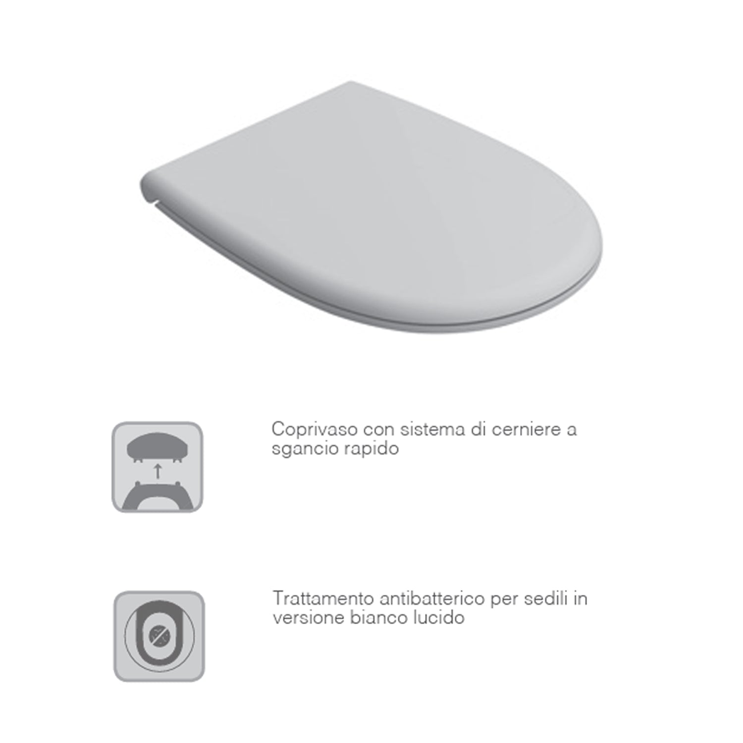 Coprivaso Grace in termoindurente soft close bianco