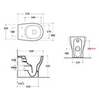 Vaso filoparete senza brida modello Grace di Globo cm 52x36 - Bianco Lucido