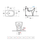 Bidet filoparete modello Grace di Globo 52x36 cm - Bianco Lucido