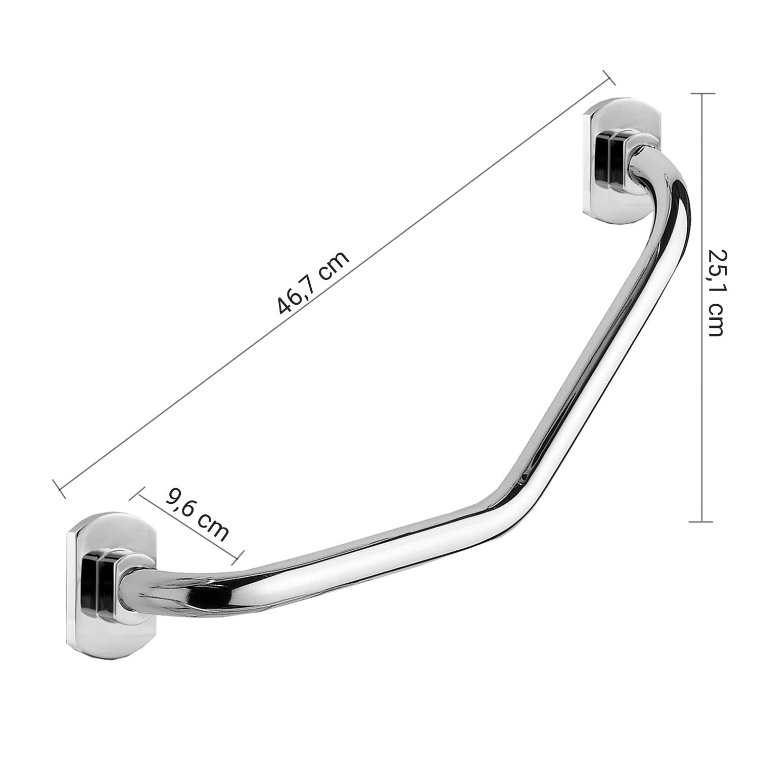 Maniglione reversibile 135Â° Serie Edera Gedy - Finitura Cromata