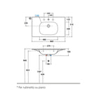 Lavabo sospeso o su base Boulevard 86x51x18 cm Ceramica Globo - Bianco lucido