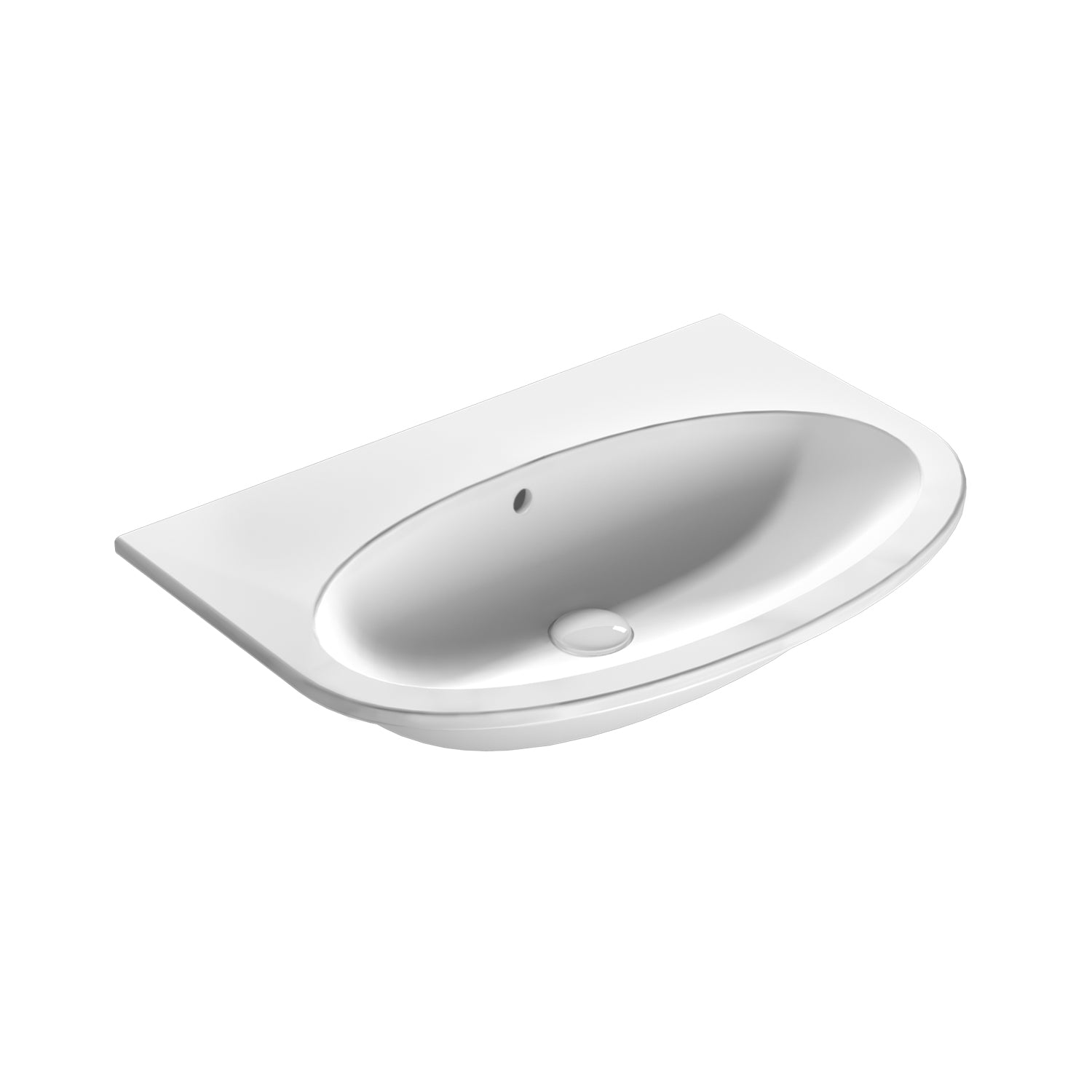 Lavabo Sospeso Ceramica Globo 4All 70x48 - Bianco lucido