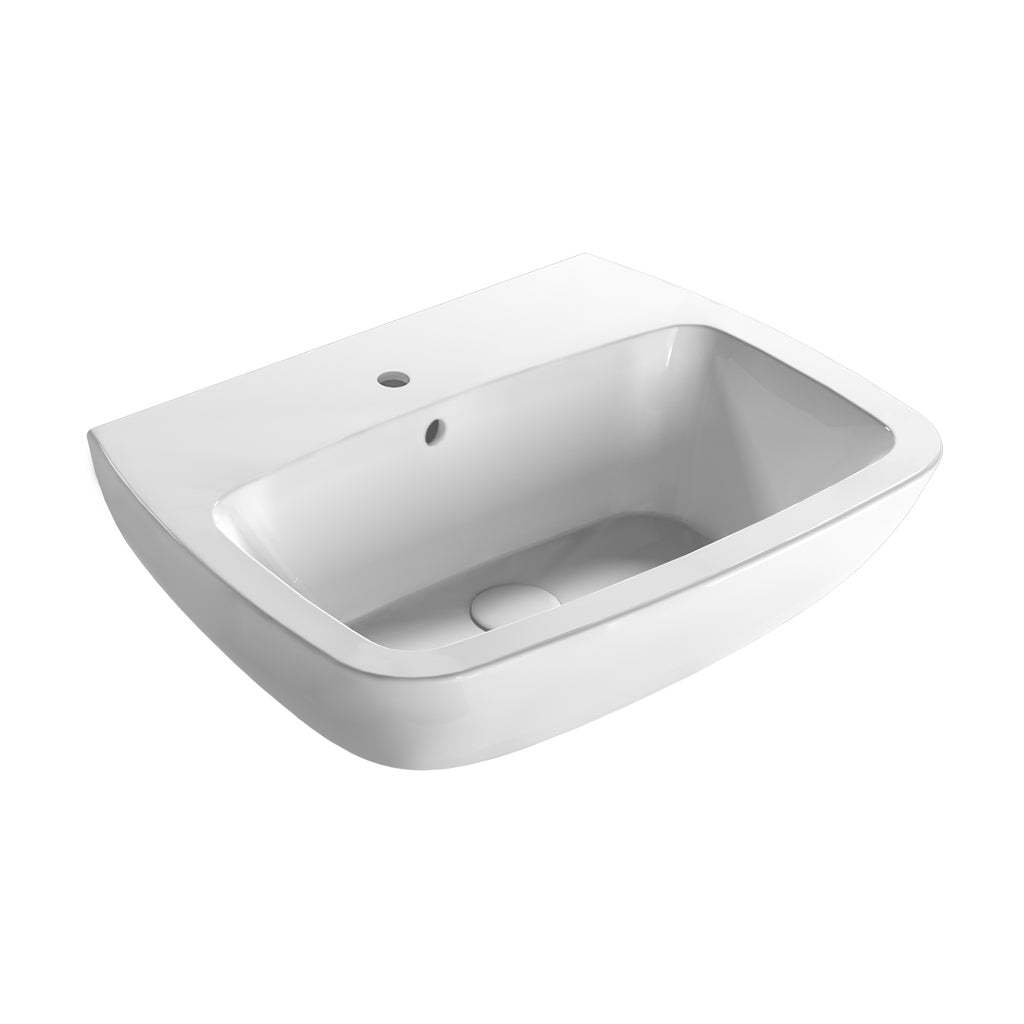 Lavabo sospeso Daily 61x48x27 cm Ceramica Globo - Bianco lucido