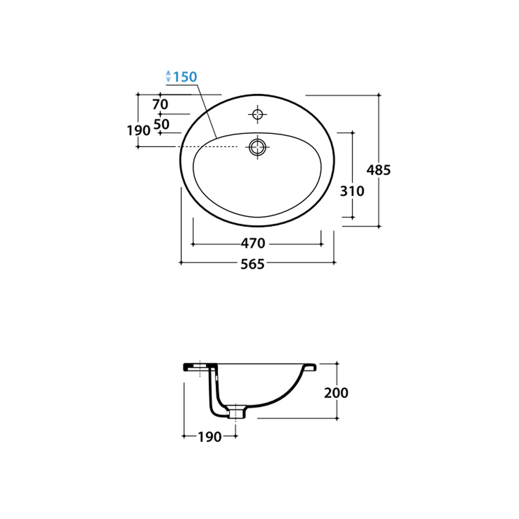 Lavabo a incasso Minori 56x48x20 cm Ceramica Globo - Bianco lucido