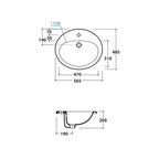 Lavabo a incasso Minori 56x48x20 cm Ceramica Globo - Bianco lucido