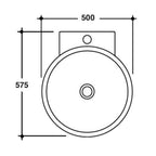 Lavabo sospeso e da appoggio Girotondo in ceramica lucida bianca  cm 50x57