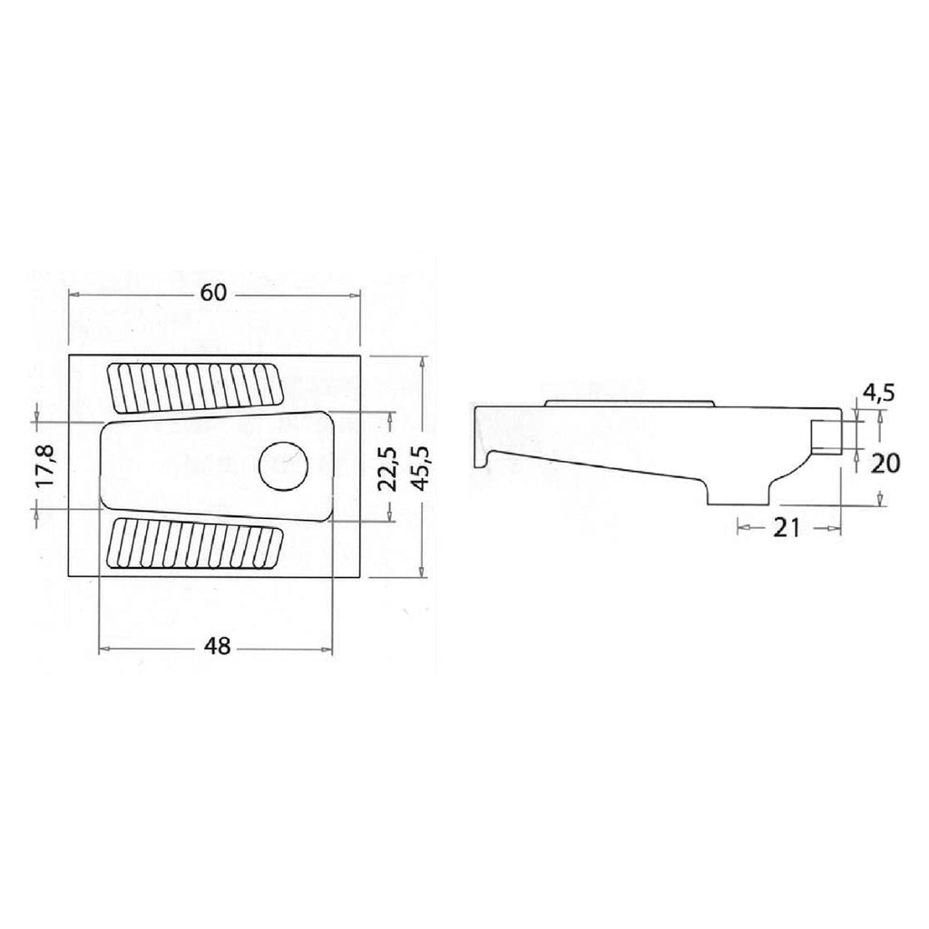 Vaso alla turca Rettangolare in porcellana COD. 179-T02 - Bianco