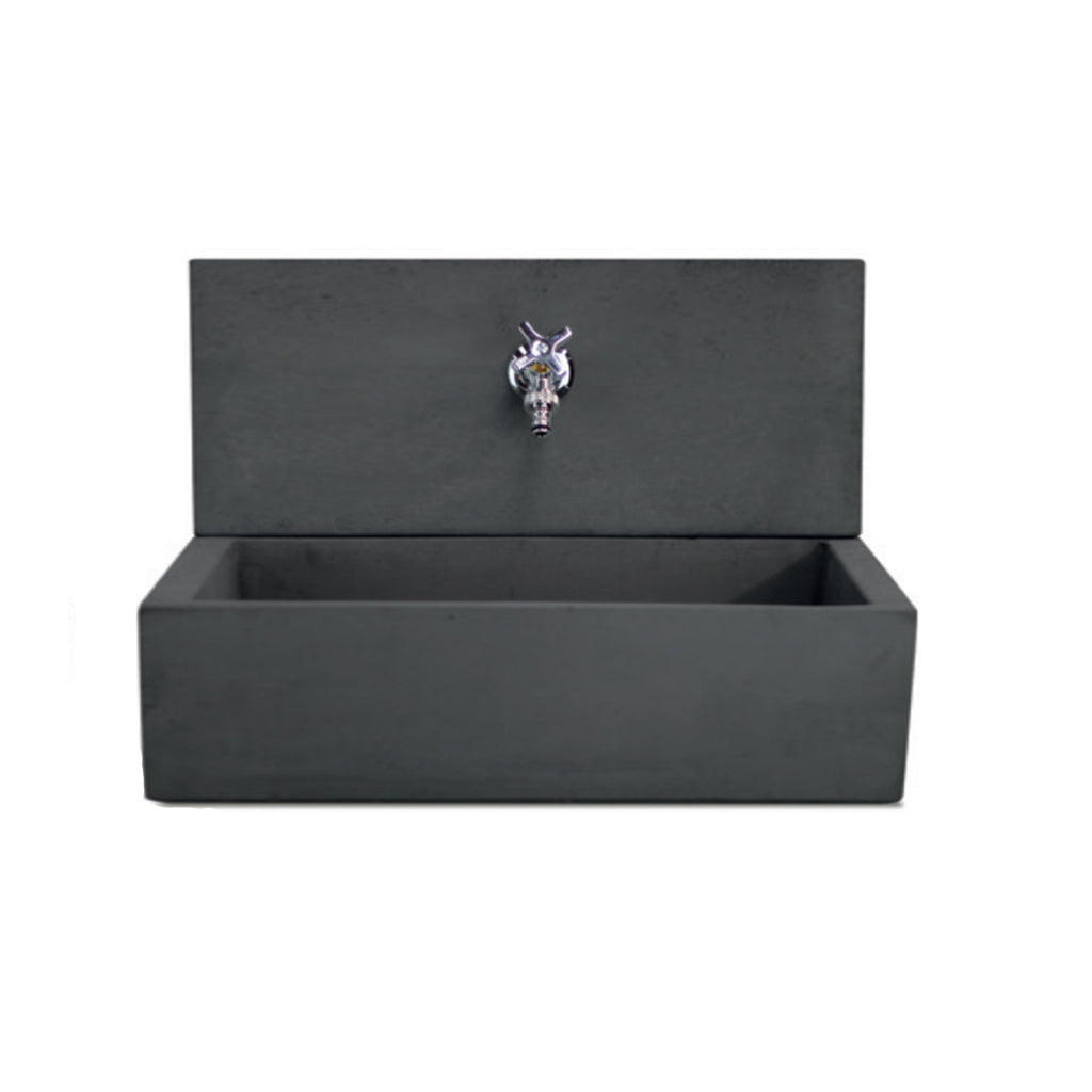 Acquaio da giardino con paraschizzi in cemento Antracite cm 70x35 cm modello Q-Desy XL