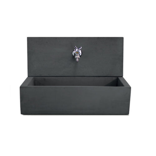 Acquaio da giardino con paraschizzi in cemento Antracite cm 70x35 cm modello Q-Desy XL