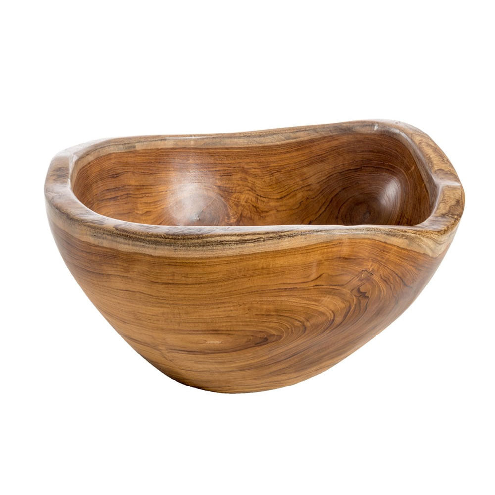 Lavandino da appoggio 'Sarong Basin' Ã˜ 35x18h cm by Cipi - radice di Teak