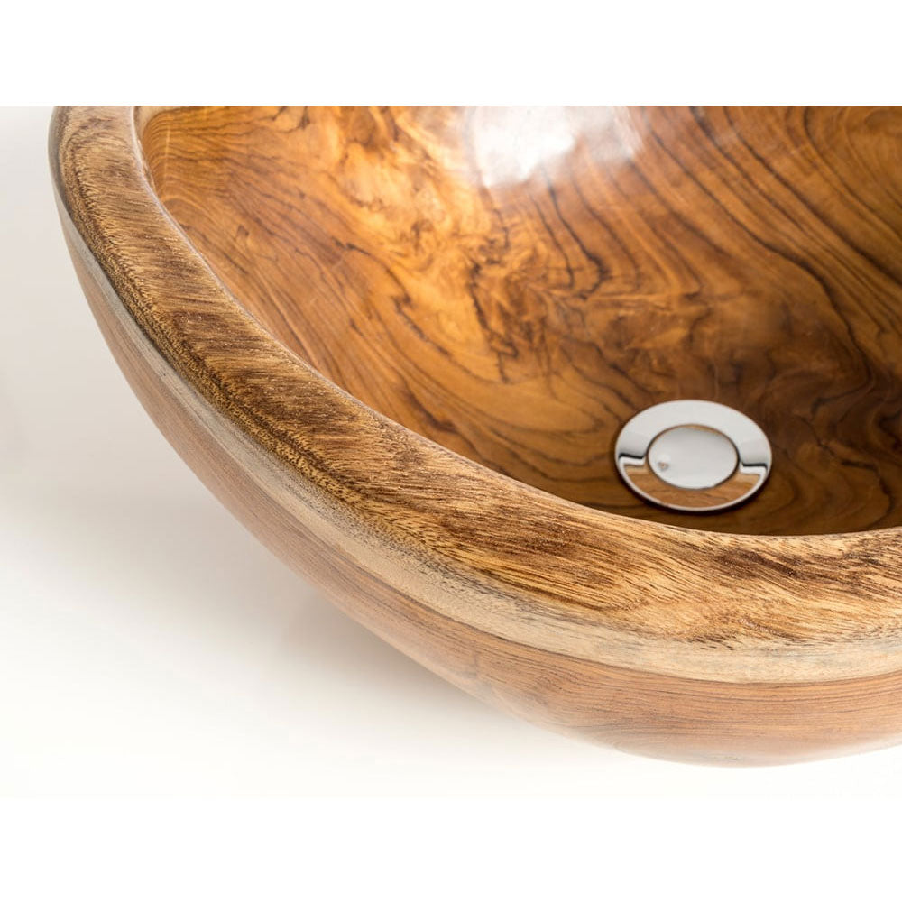 Lavandino da appoggio 'Sarong Basin' Ã˜ 35x18h cm by Cipi - radice di Teak