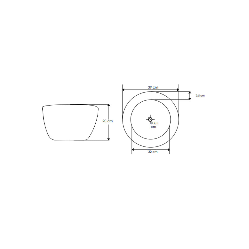 Lavandino da appoggio 'Sarong Basin' Ã˜ 35x18h cm by Cipi - radice di Teak