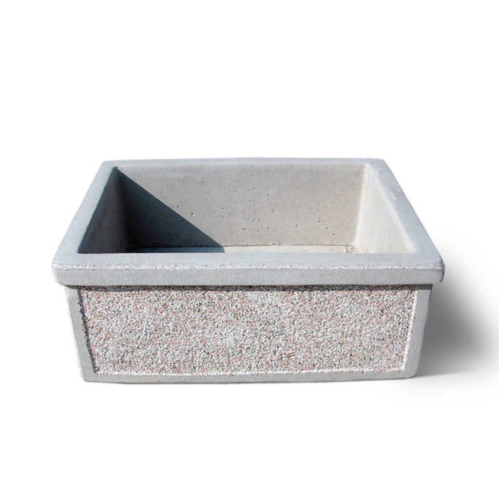 Lavello da esterno in cemento con finitura in martellinato cm 43x35x20h cm modello Idis