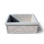 Lavello da esterno in cemento con finitura in martellinato cm 43x35x20h cm modello Idis