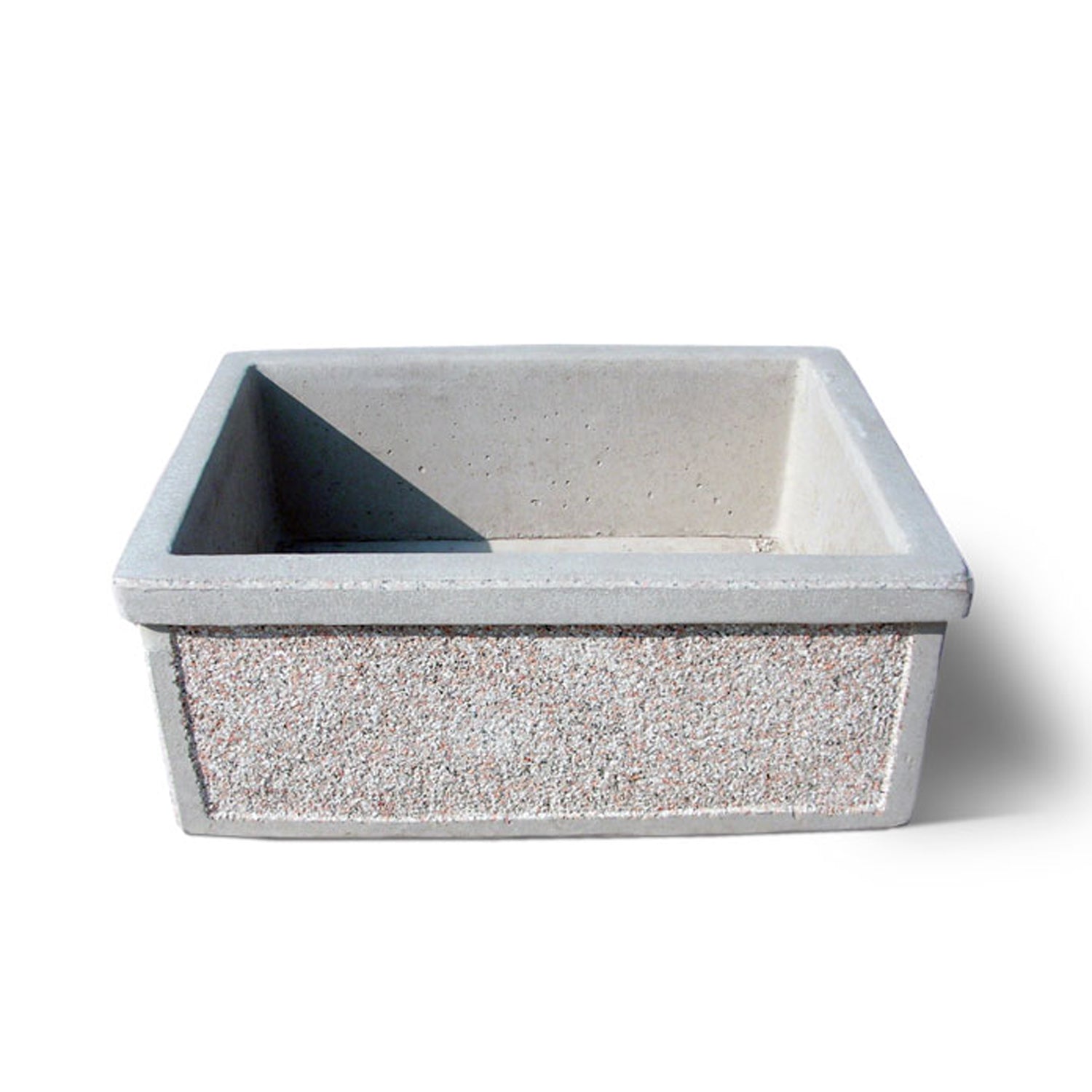 Lavello da esterno in cemento con finitura in martellinato cm 43x35x20h cm modello Idis