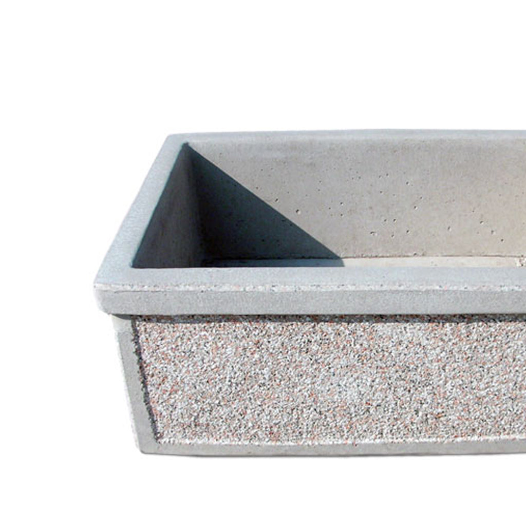 Lavello da esterno in cemento con finitura in martellinato cm 43x35x20h cm modello Idis