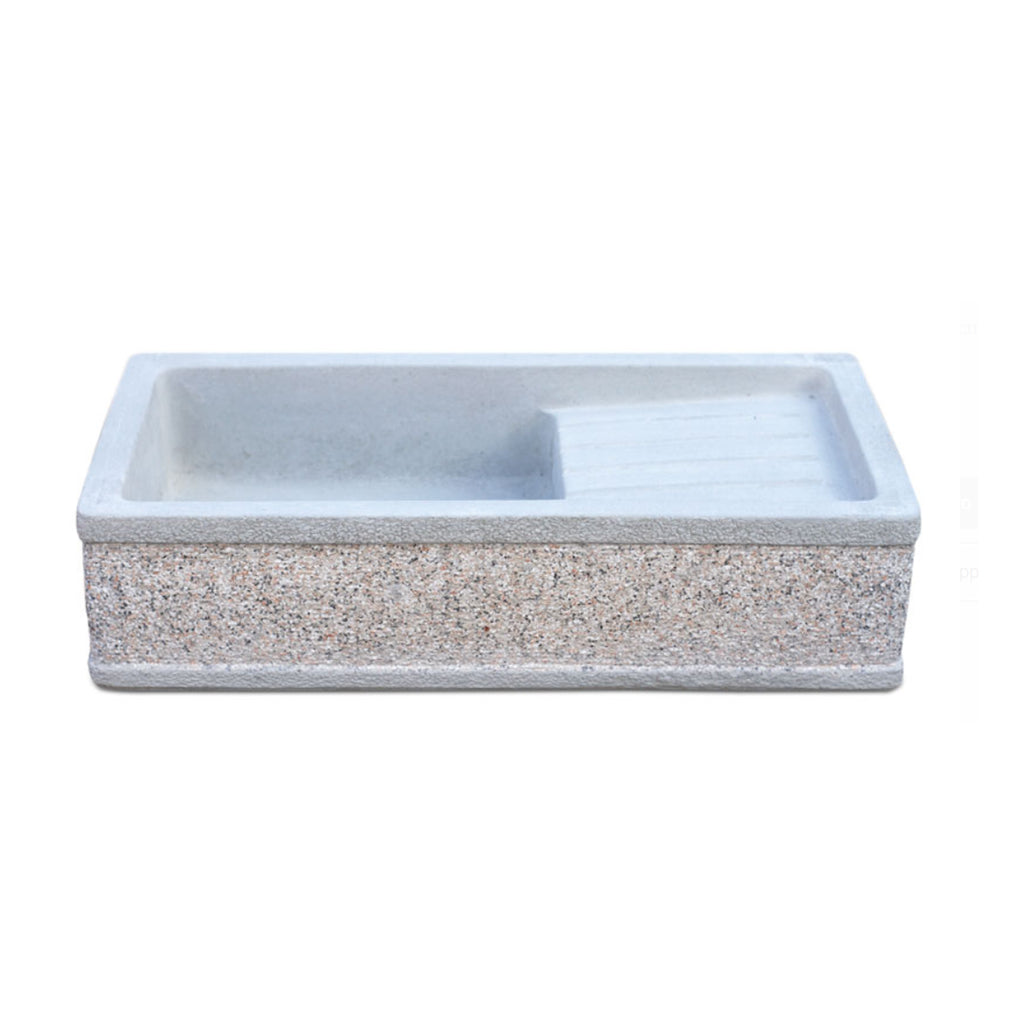Lavello da esterno in calcestruzzo bocciardato cm 80x40x20h cm modello Vite Grigio