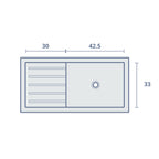 Lavello da esterno in calcestruzzo bocciardato cm 80x40x20h cm modello Vite Grigio