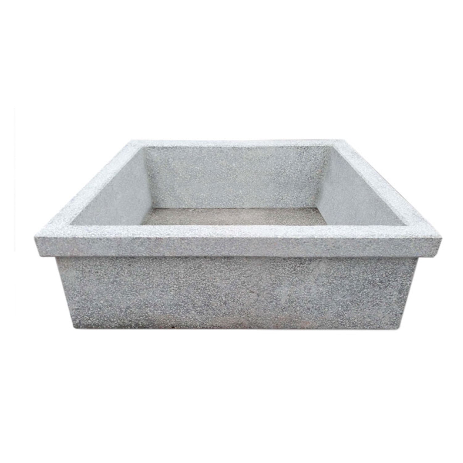 Acquaio da esterno in cemento grigio e graniglia bianca cm 47x36x20h cm modello Laurotino