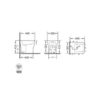 Bidet filomuro serie Tuono 49.5x36x42.5h cm - Bianco lucido in ceramica