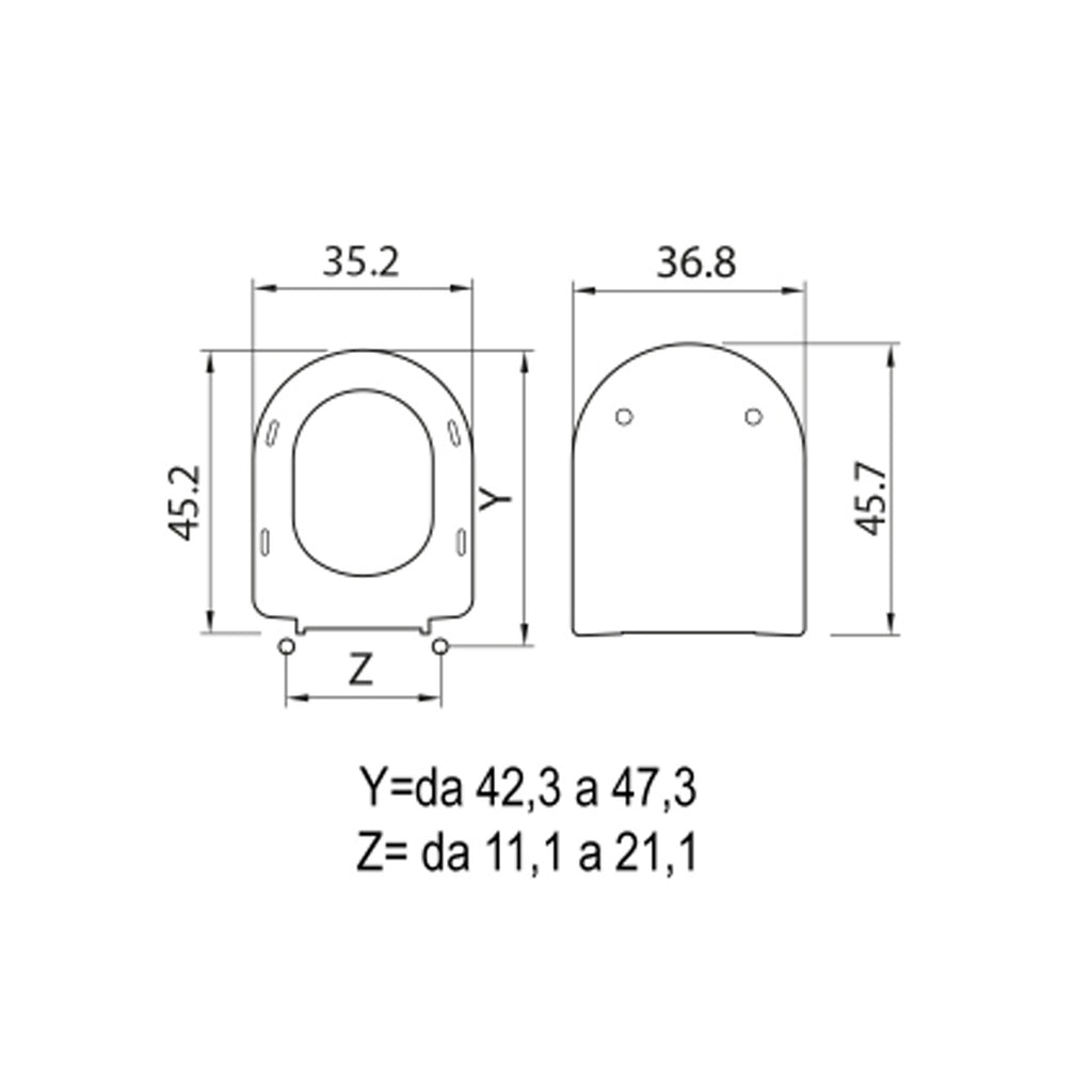 Sedile wc in termoindurente per vaso Vitruvit serie Stella chiusura softclose