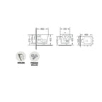 Water sospeso serie Tuono con sedile Softclose 49x35x32h cm - Bianco Lucido