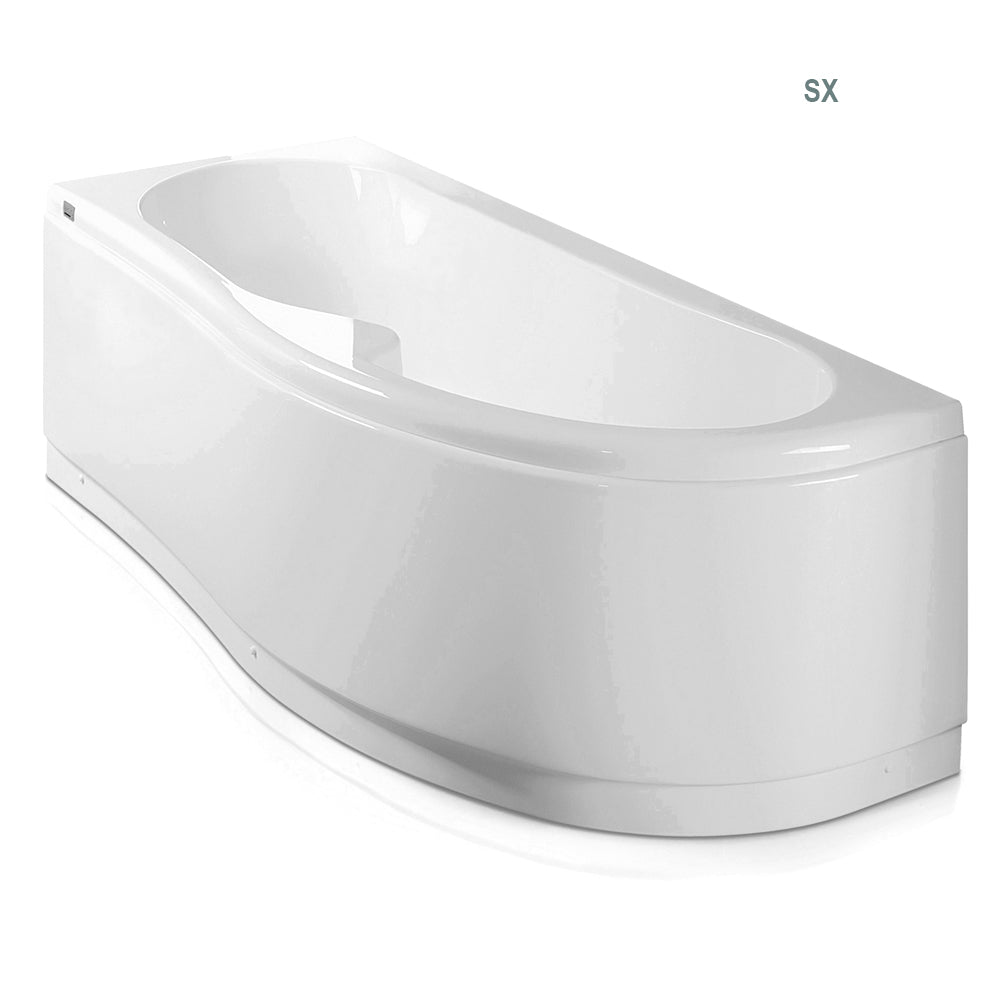 Vasca Bagno asimmetrica Curvy in acrilico e Abs cm 170x70- Versione Sinistra