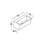 Lavabo in ceramica per installazione sospesa 60x35 senza foro Rubinetto di Xilon modello Block