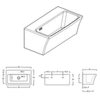 Lavabo in ceramica per installazione sospesa 60x35 senza foro Rubinetto di Xilon modello Block