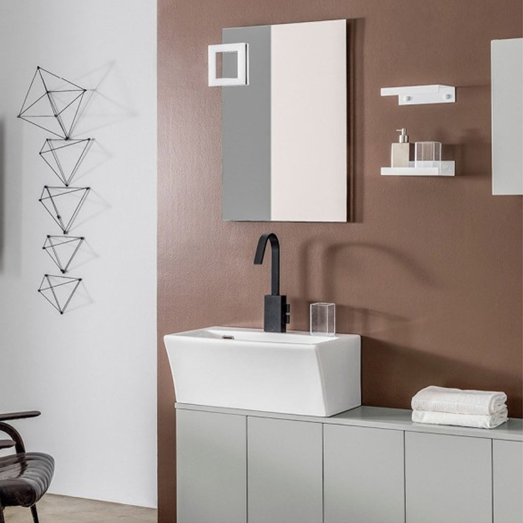 Lavabo in ceramica per installazione sospesa 60x35 con foro Rubinetto di Xilon modello Block