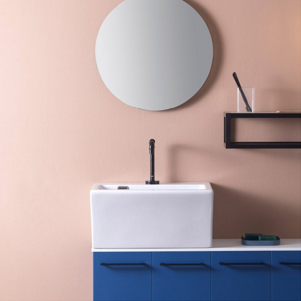 Lavabo in ceramica per installazione sospesa 60x35 con foro Rubinetto di Xilon modello Block