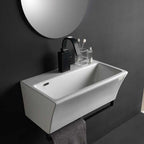 Lavabo in ceramica senza foro per installazione sospesa 50x35 di Xilon modello Block