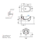 Sanitari sospesi senza brida 53 cm Ceramica Globo Mode Wc, bidet e sedile soft close