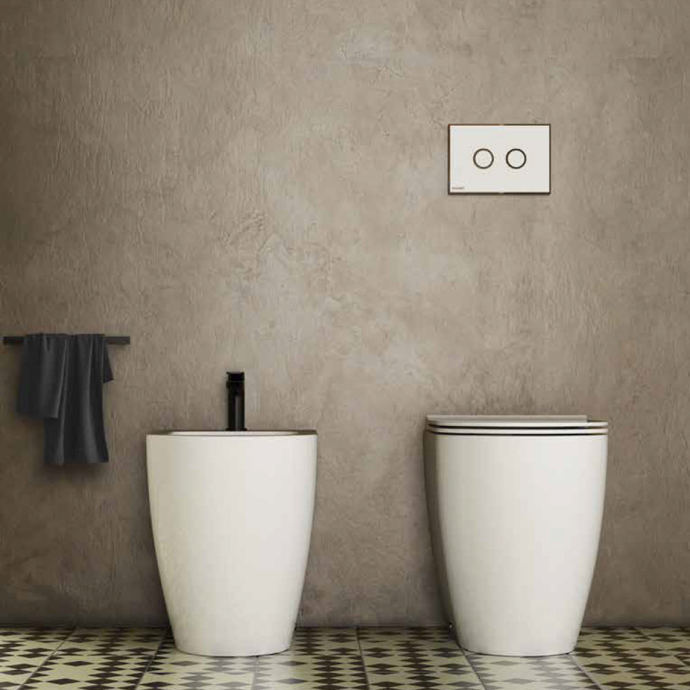 Sanitari filomuro rimless 53 cm Ceramica Globo Mode Wc scarico Multi