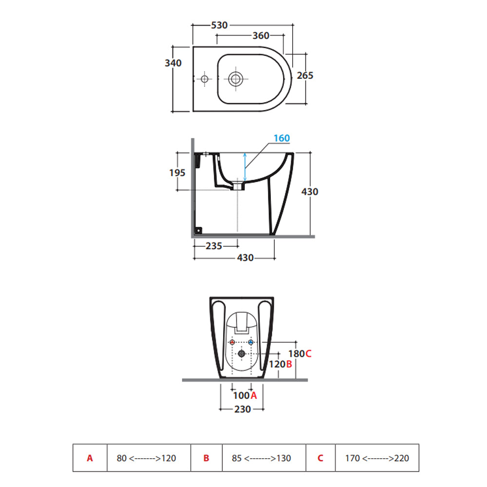 Sanitari filomuro rimless 53 cm Ceramica Globo Mode Wc scarico Multi, bidet e sedile soft close